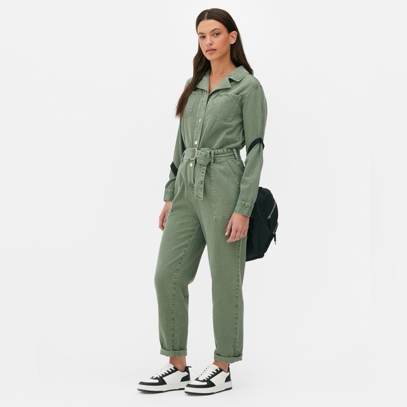 Primark Denim boiler suit / jumpsuit in olive green - Picture 1 of 4